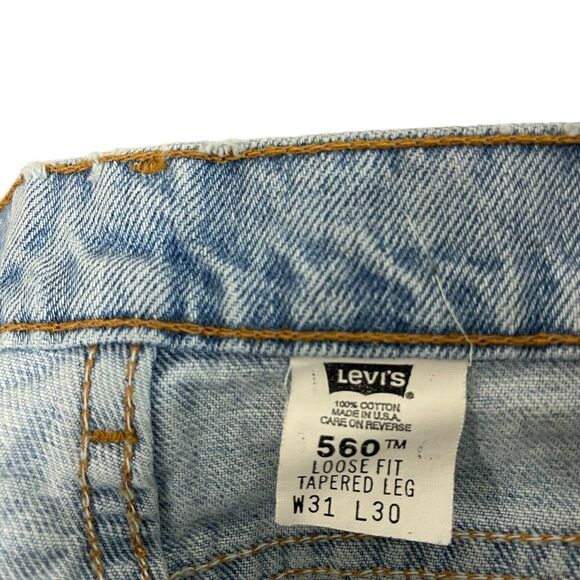 Vintage Levi's 560 31X30 Jeans 30X29 ACTUAL Loose Fit Tapered Mens READ TEAR - Picture 3 of 13